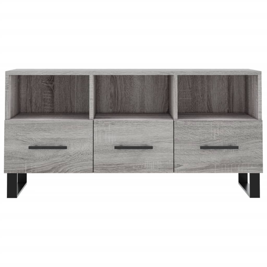 Mobile TV Grigio Sonoma 102x36x50 cm in Legno Multistrato - homemem39