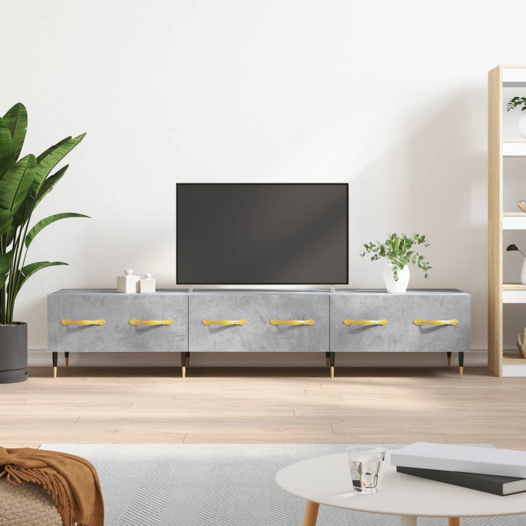 Mobile Porta TV Grigio Cemento 150x36x30 cm Legno Multistrato - homemem39