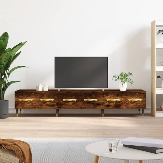 Mobile Porta TV Rovere Fumo 150x36x30 cm in Legno Multistrato - homemem39