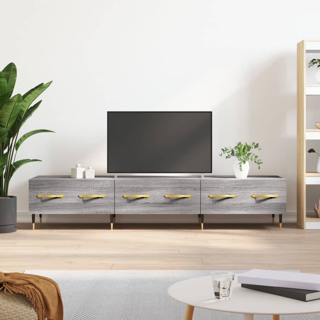 Mobile Porta TV Grigio Sonoma 150x36x30 cm in Legno Multistrato - homemem39