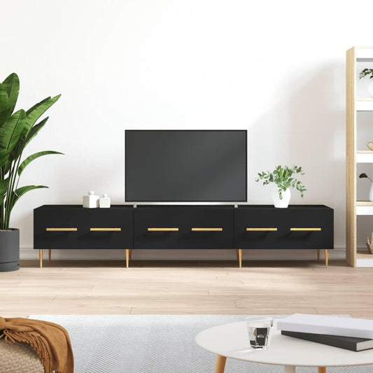 Mobile Porta TV Nero 150x36x30 cm in Legno Multistrato - homemem39