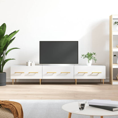 Mobile Porta TV Bianco Lucido 150x36x30 cm in Legno Multistrato - homemem39