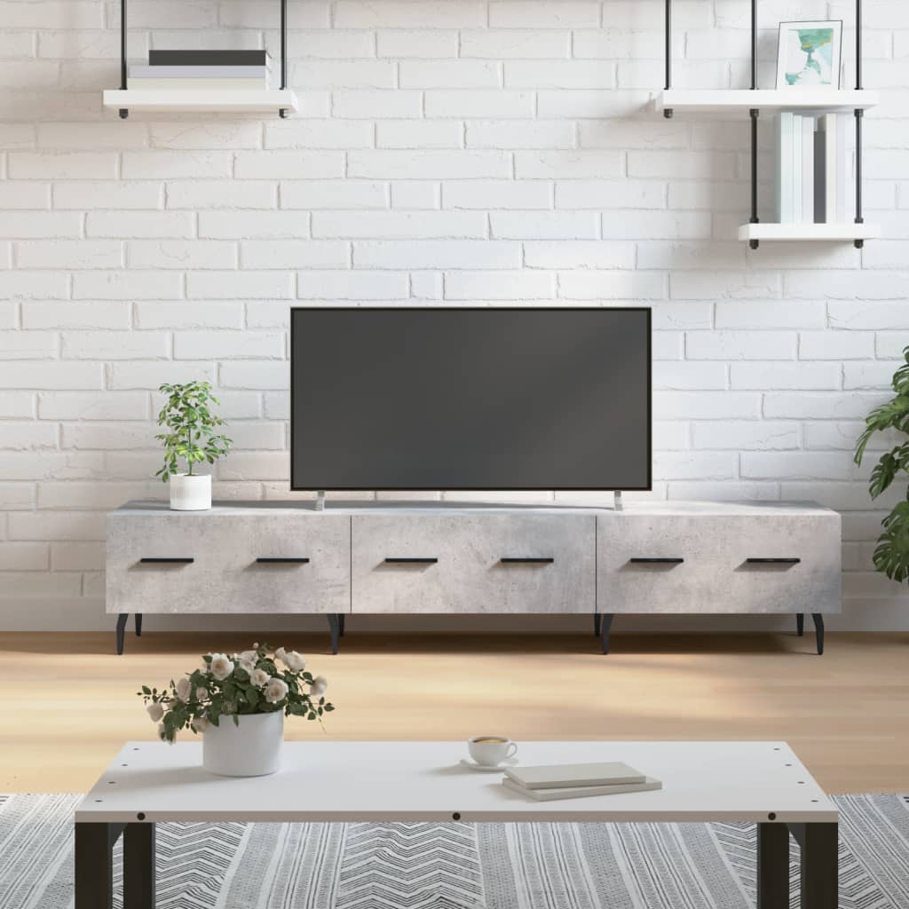 Mobile Porta TV Grigio Cemento 150x36x30 cm Legno Multistrato - homemem39