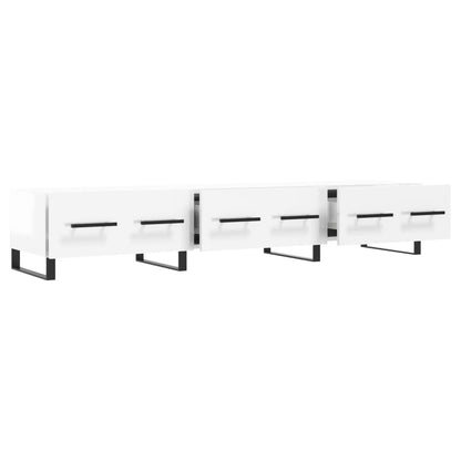 Mobile Porta TV Bianco Lucido 150x36x30 cm in Legno Multistrato - homemem39