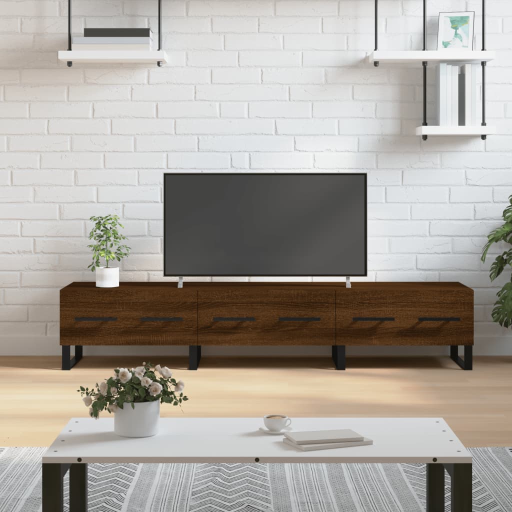 Mobile Porta TV Rovere Marrone 150x36x30cm in Legno Multistrato - homemem39