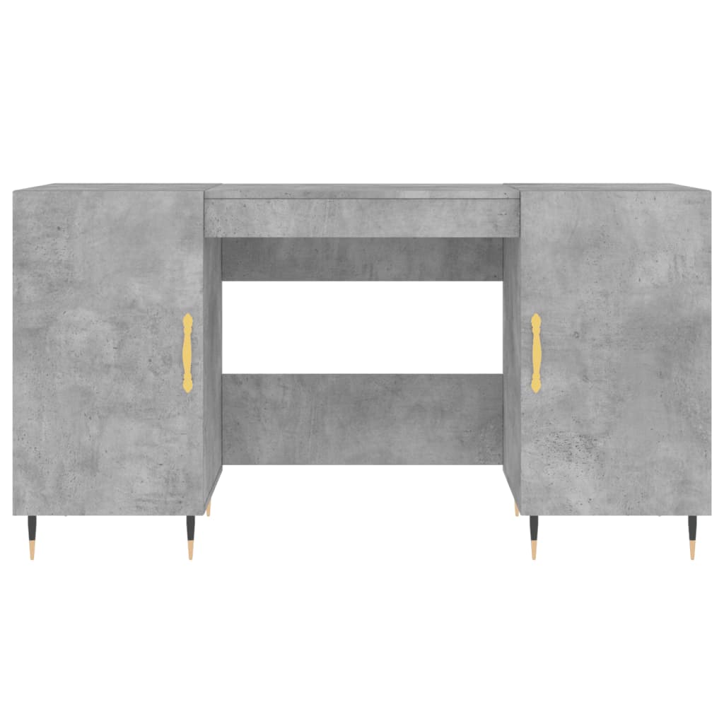 Scrivania Grigio Cemento 140x50x75 cm in Legno Multistrato - homemem39