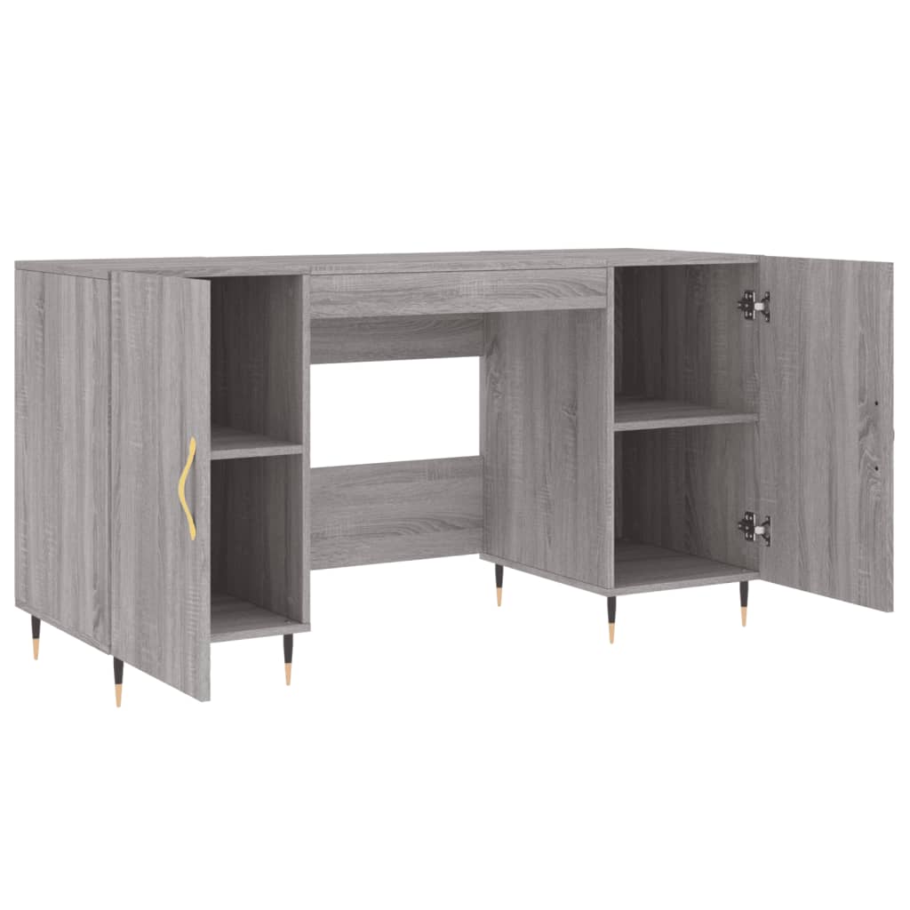 Scrivania Grigio Sonoma 140x50x75 cm in Legno Multistrato - homemem39