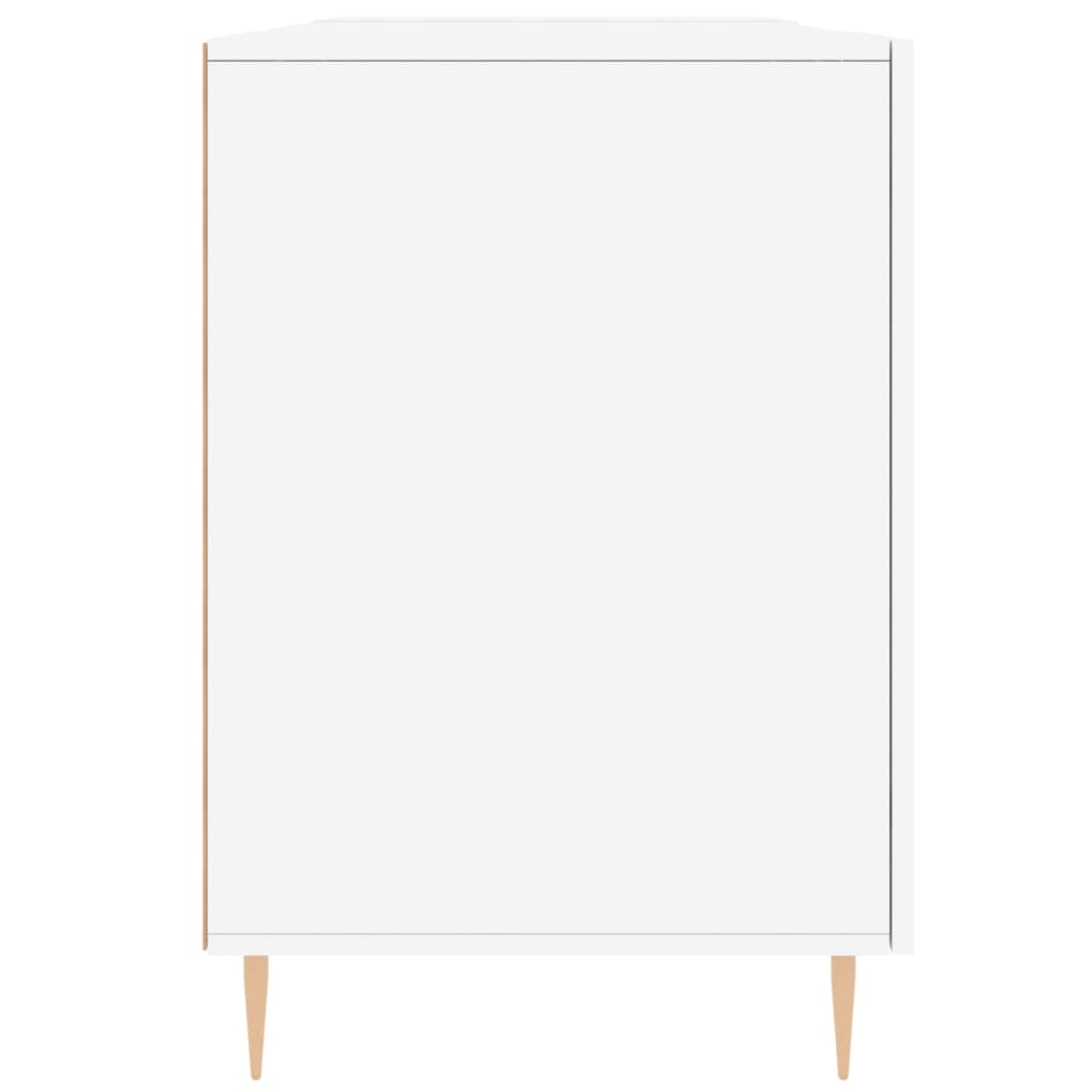 Scrivania Bianco Lucido 140x50x75 cm in Legno Multistrato - homemem39