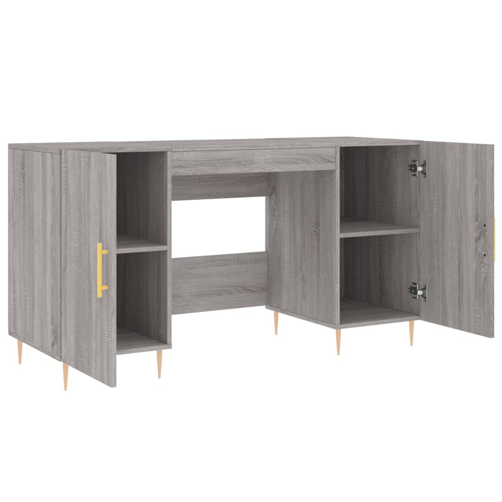 Scrivania Grigio Sonoma 140x50x75 cm in Legno Multistrato - homemem39