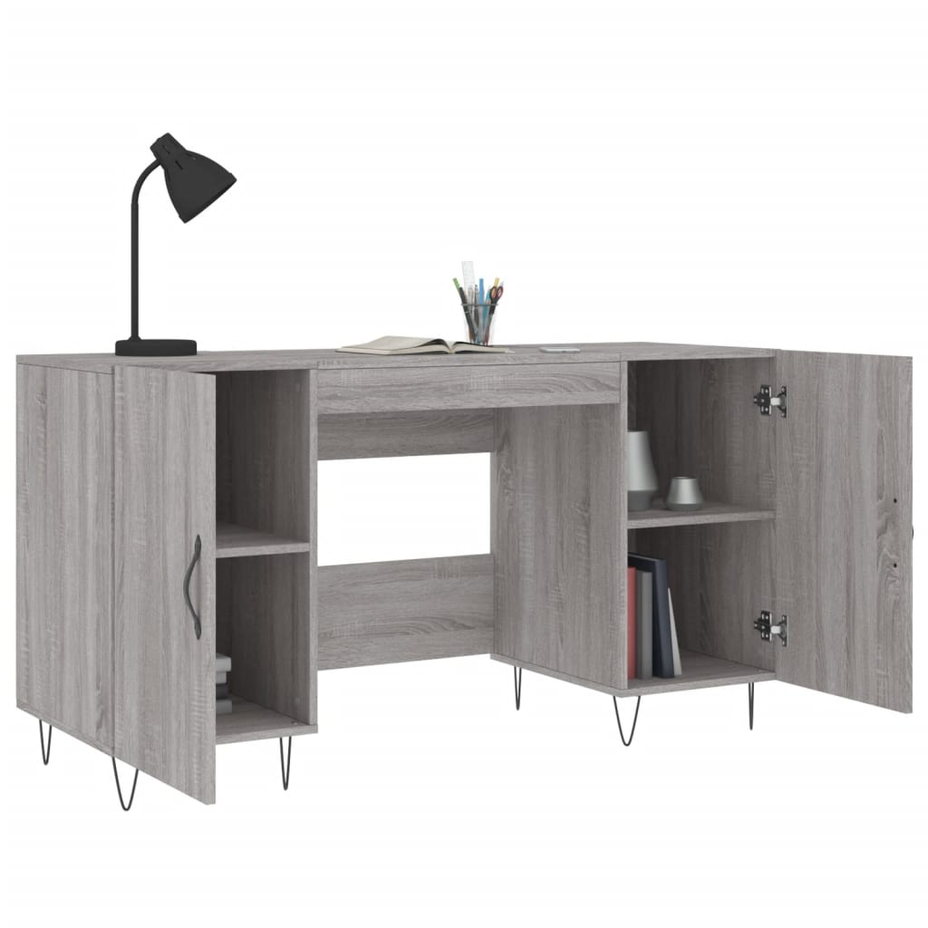 Scrivania Grigio Sonoma 140x50x75 cm in Legno Multistrato - homemem39