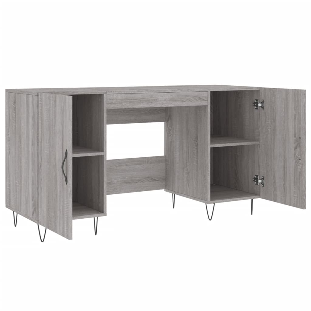 Scrivania Grigio Sonoma 140x50x75 cm in Legno Multistrato - homemem39