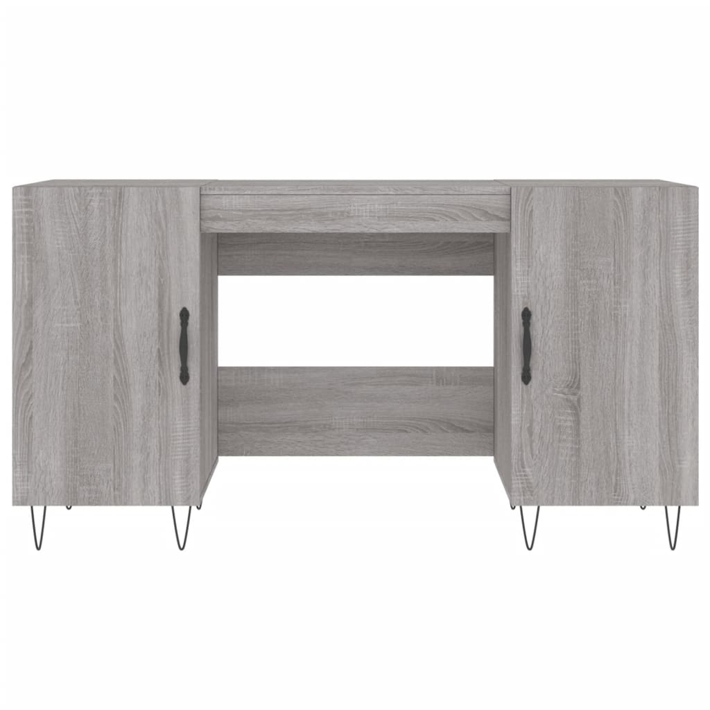 Scrivania Grigio Sonoma 140x50x75 cm in Legno Multistrato - homemem39