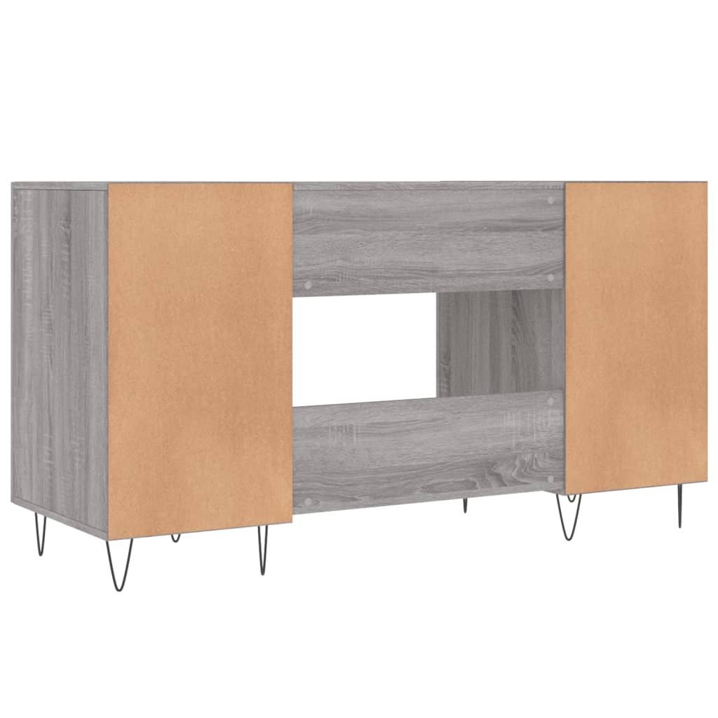 Scrivania Grigio Sonoma 140x50x75 cm in Legno Multistrato - homemem39