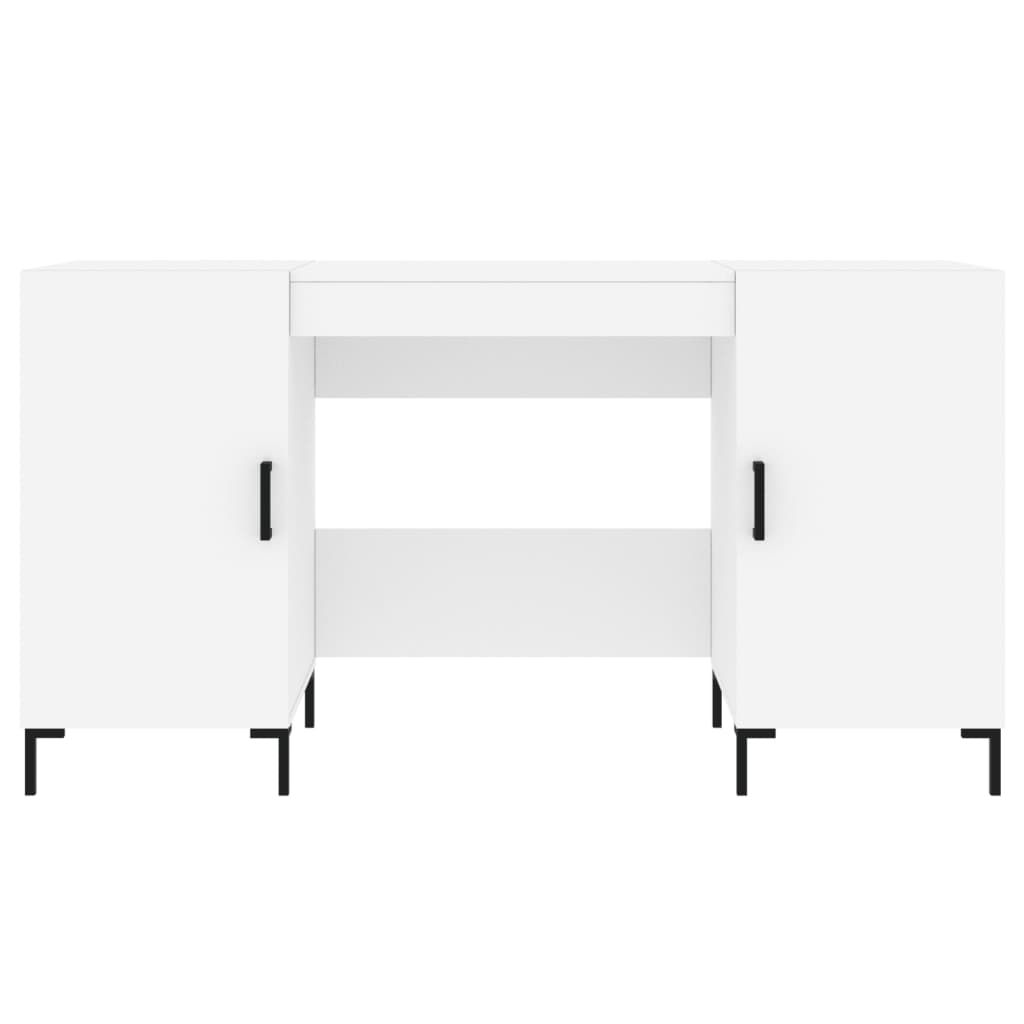 Scrivania Bianca 140x50x75 cm in Legno Multistrato - homemem39