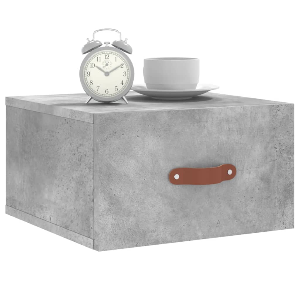 Comodino a Muro Grigio Cemento 35x35x20 cm - homemem39