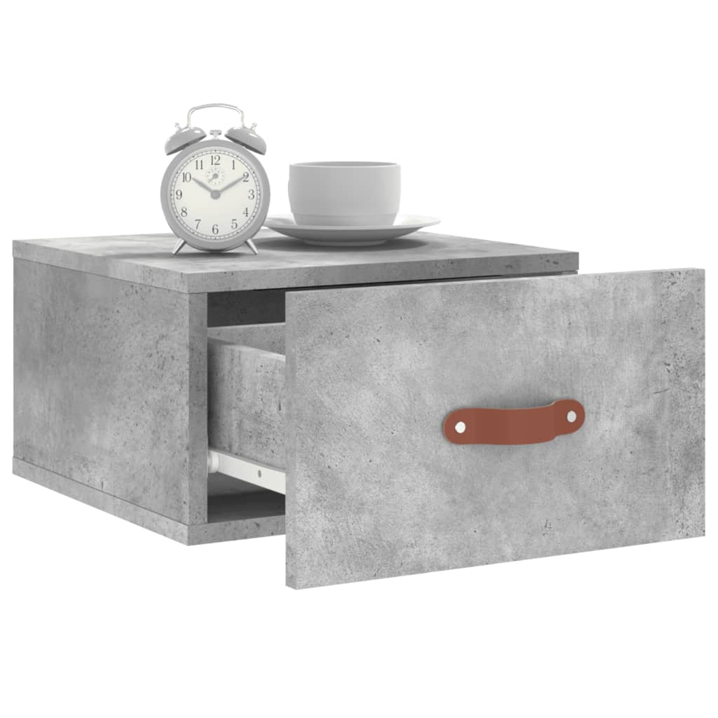 Comodino a Muro Grigio Cemento 35x35x20 cm - homemem39