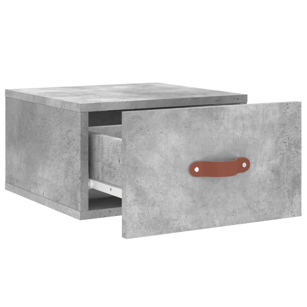 Comodini a Muro 2 pz Grigio Cemento 35x35x20 cm - homemem39