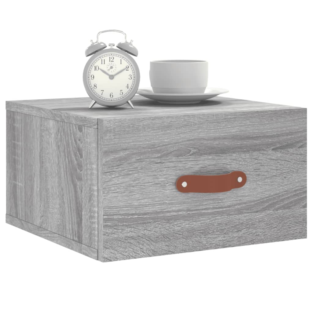 Comodino a Muro Grigio Sonoma 35x35x20 cm - homemem39