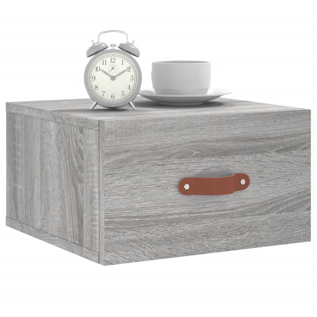 Comodini a Muro 2 pz Grigio Sonoma 35x35x20 cm - homemem39