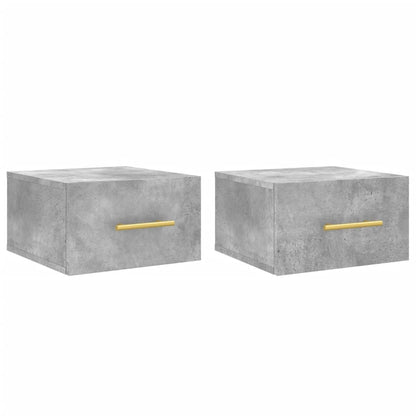 Comodini a Muro 2 pz Grigio Cemento 35x35x20 cm - homemem39