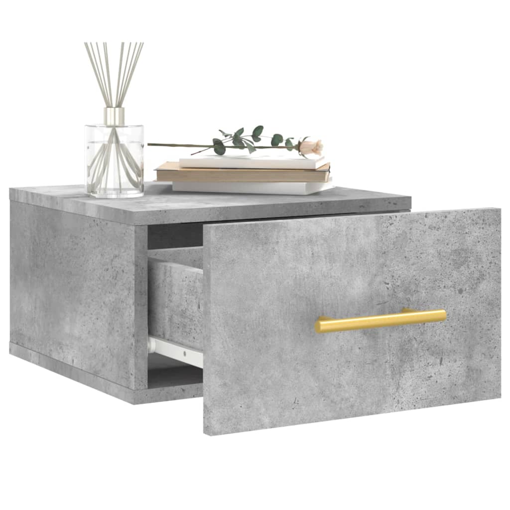 Comodini a Muro 2 pz Grigio Cemento 35x35x20 cm - homemem39