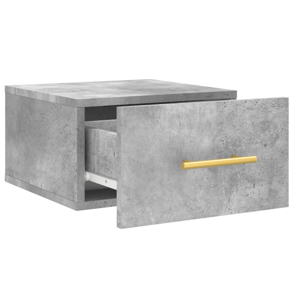 Comodini a Muro 2 pz Grigio Cemento 35x35x20 cm - homemem39