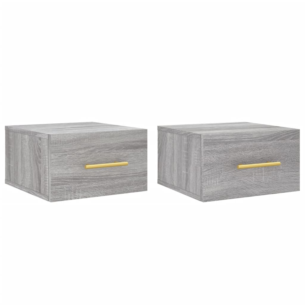 Comodini a Muro 2 pz Grigio Sonoma 35x35x20 cm - homemem39