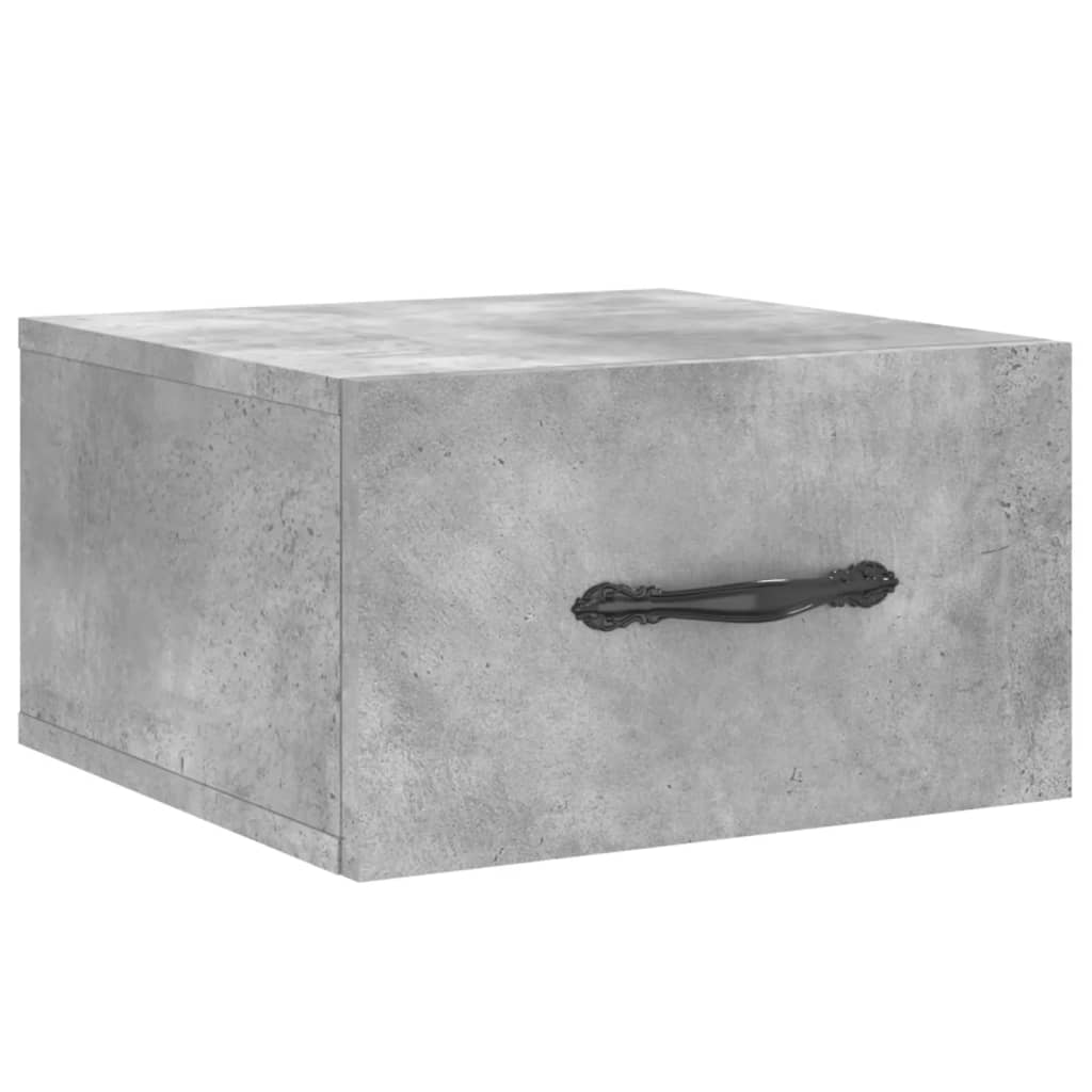 Comodino a Muro Grigio Cemento 35x35x20 cm - homemem39