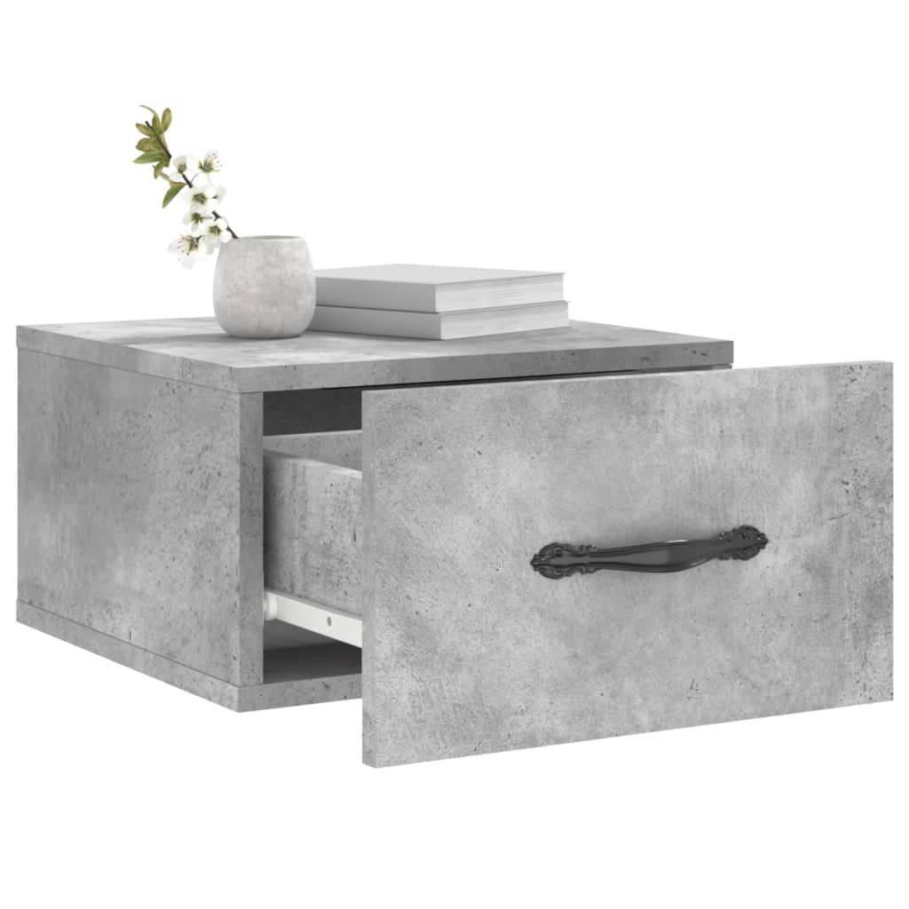 Comodino a Muro Grigio Cemento 35x35x20 cm - homemem39