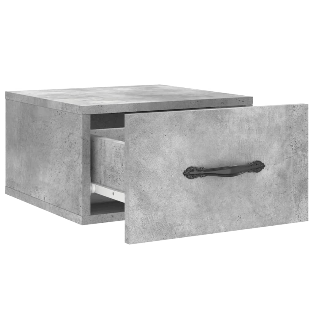 Comodino a Muro Grigio Cemento 35x35x20 cm - homemem39