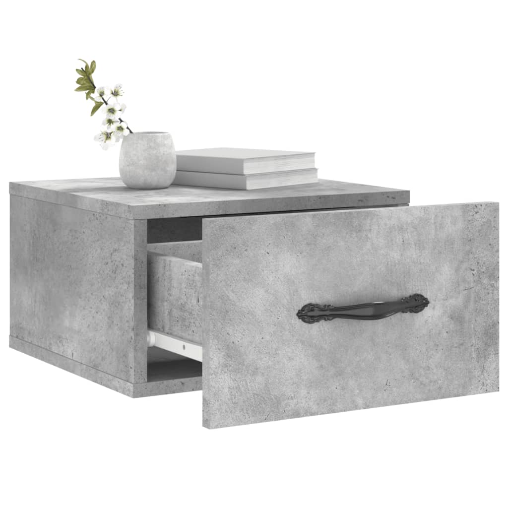 Comodini a Muro 2 pz Grigio Cemento 35x35x20 cm - homemem39