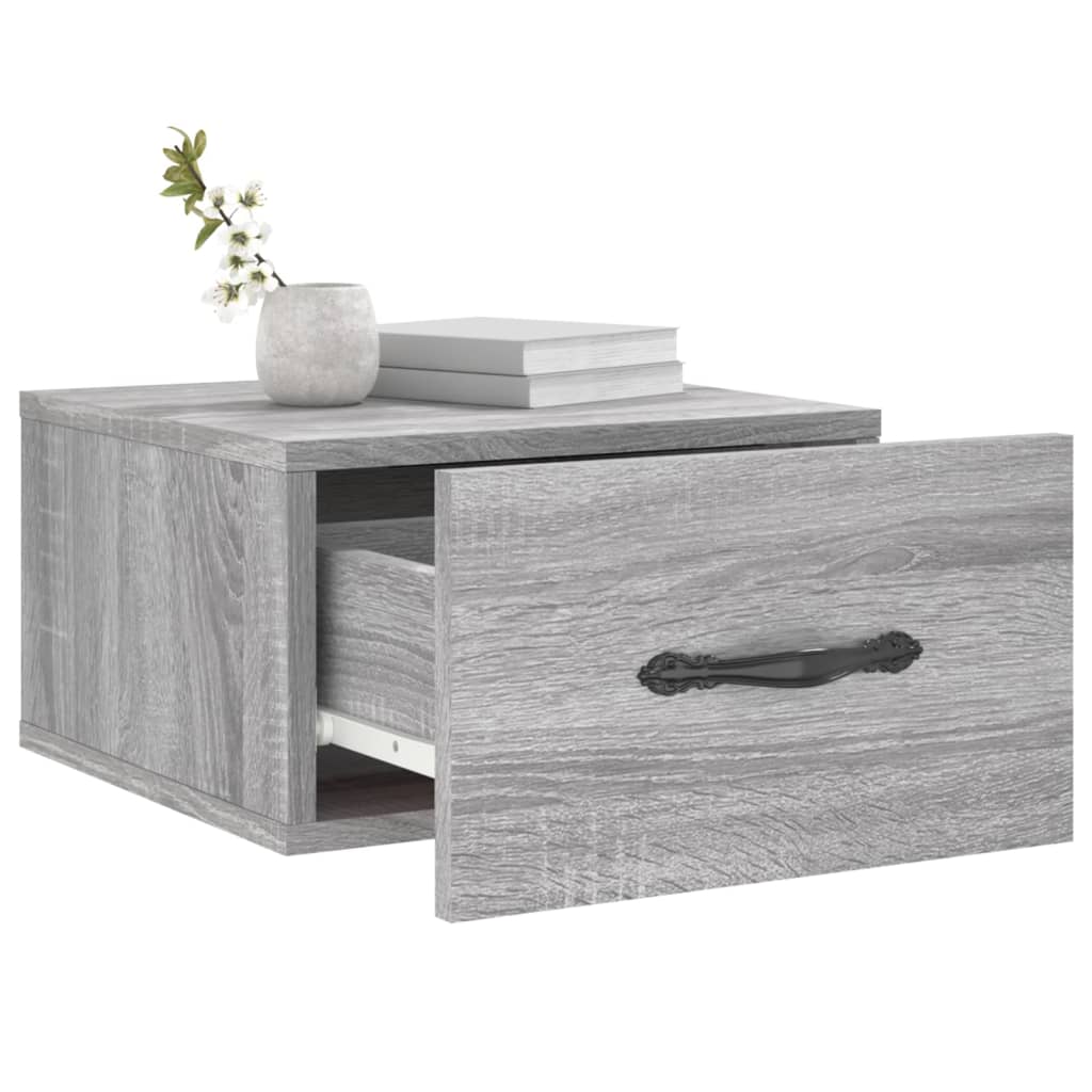 Comodino a Muro Grigio Sonoma 35x35x20 cm - homemem39