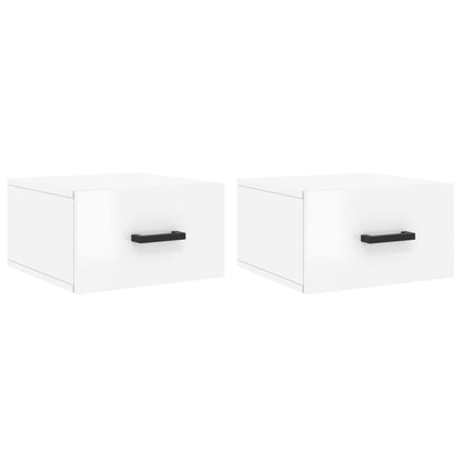 Comodini a Muro 2 pz Bianco Lucido 35x35x20 cm - homemem39