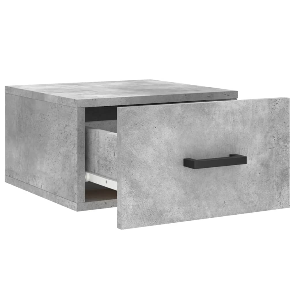 Comodino a Muro Grigio Cemento 35x35x20 cm - homemem39