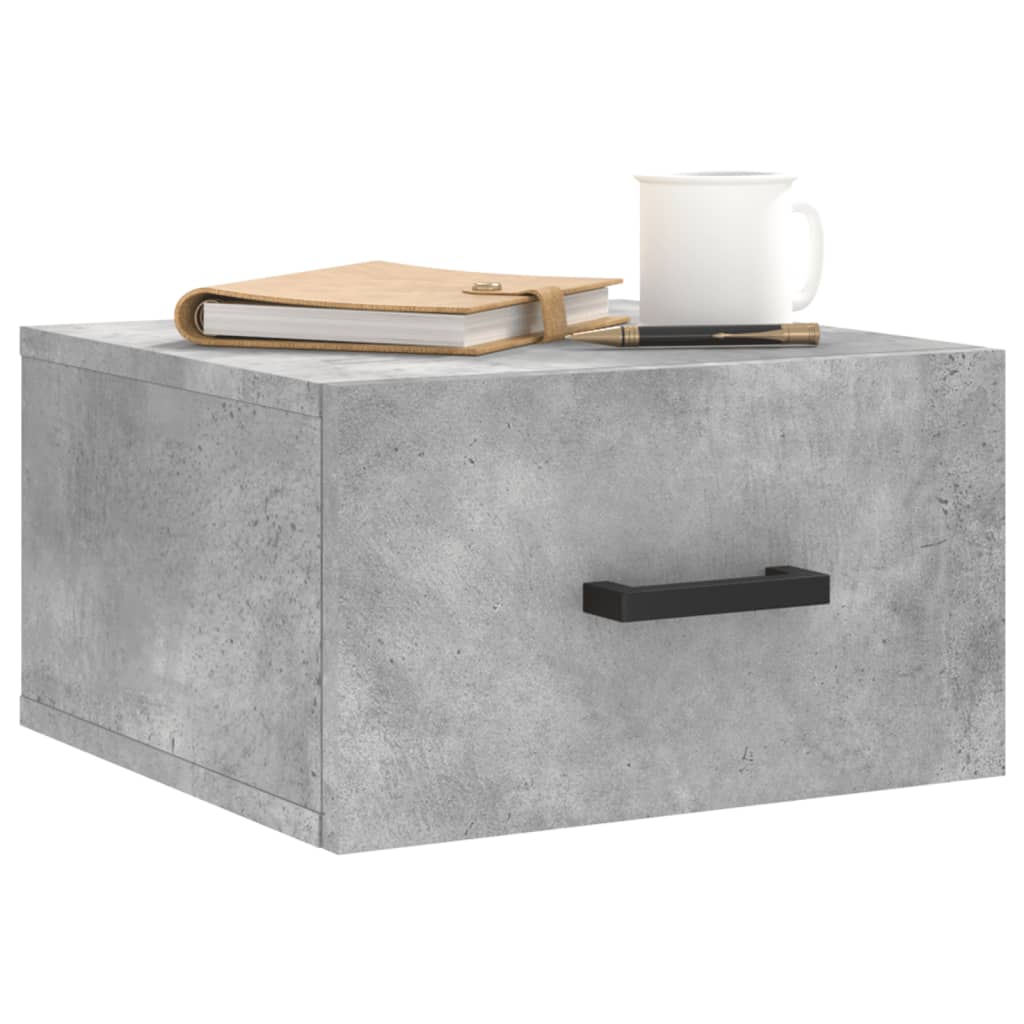 Comodini a Muro 2 pz Grigio Cemento 35x35x20 cm - homemem39