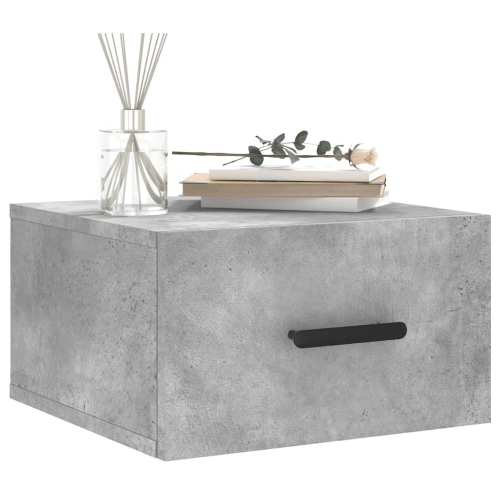 Comodini a Muro 2 pz Grigio Cemento 35x35x20 cm - homemem39