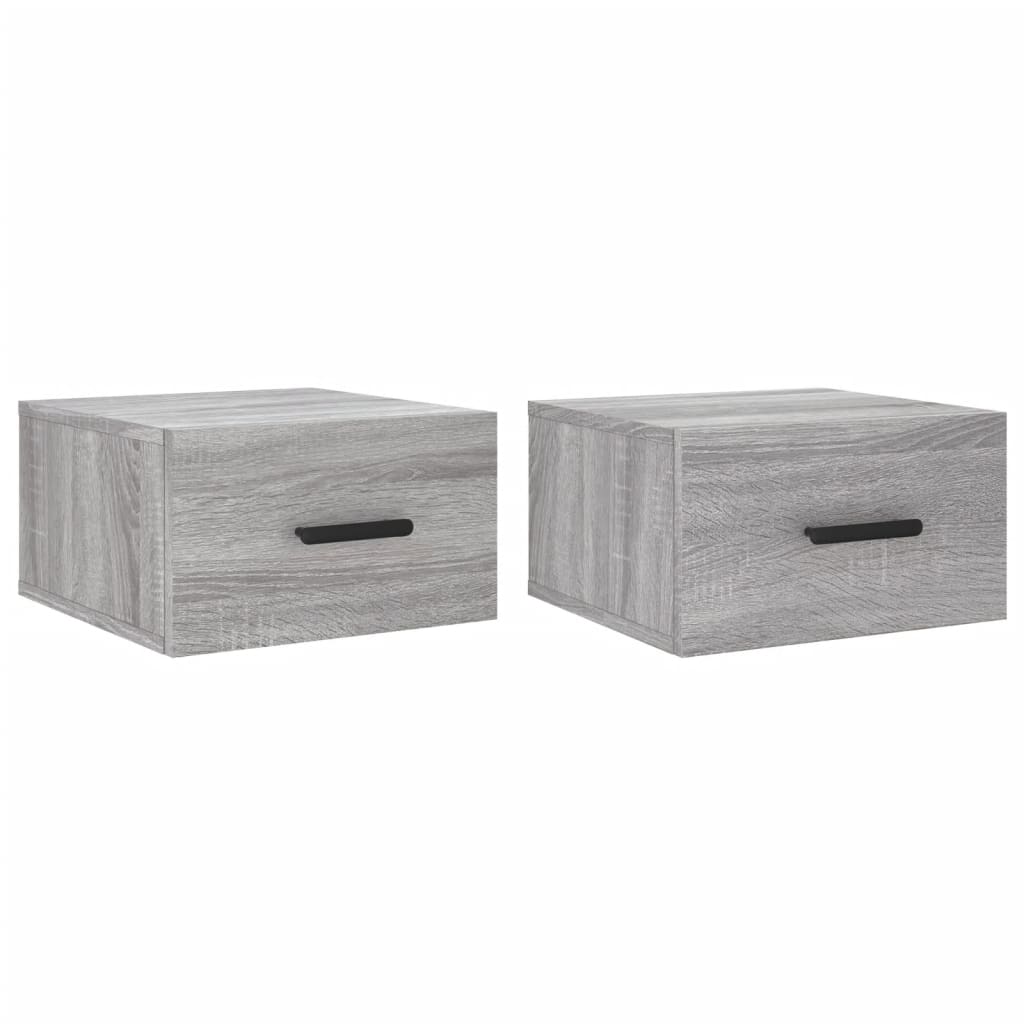 Comodini a Muro 2 pz Grigio Sonoma 35x35x20 cm - homemem39