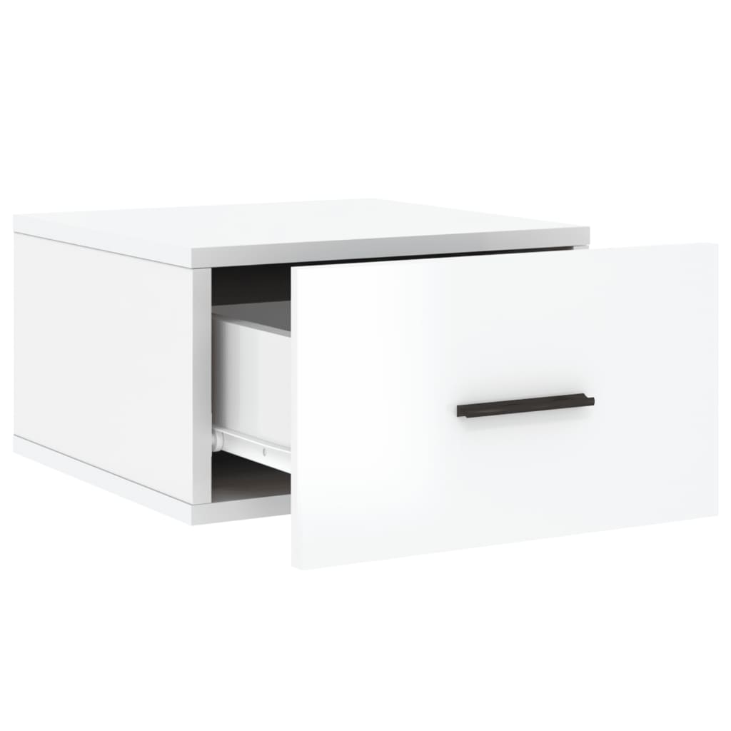 Comodini a Muro 2 pz Bianco Lucido 35x35x20 cm - homemem39