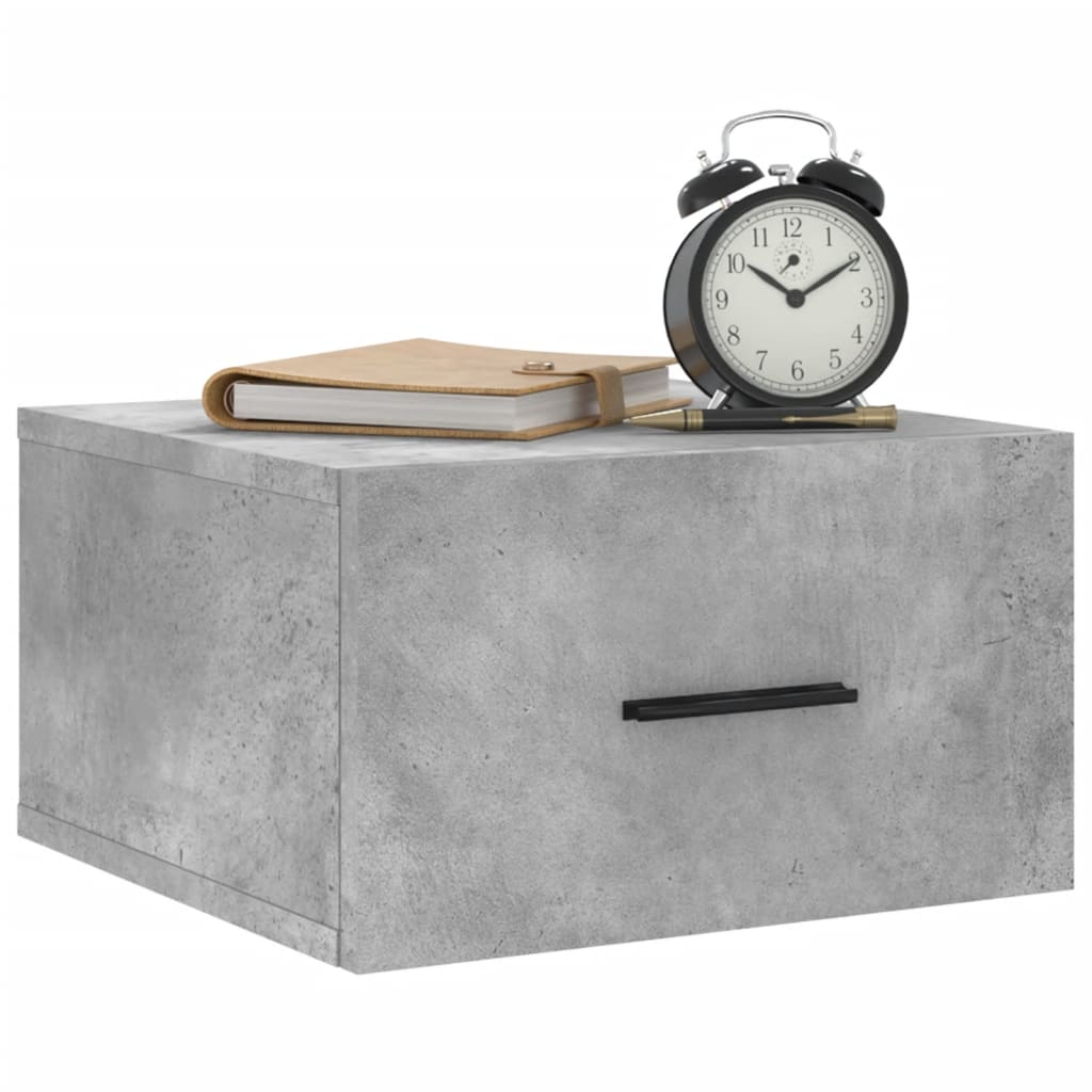 Comodino a Muro Grigio Cemento 35x35x20 cm - homemem39