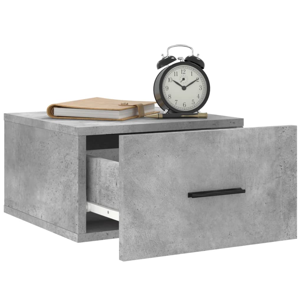 Comodino a Muro Grigio Cemento 35x35x20 cm - homemem39