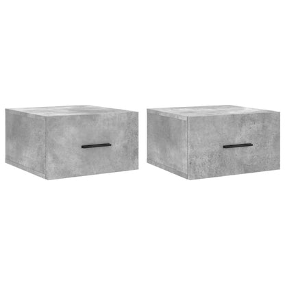 Comodini a Muro 2 pz Grigio Cemento 35x35x20 cm - homemem39