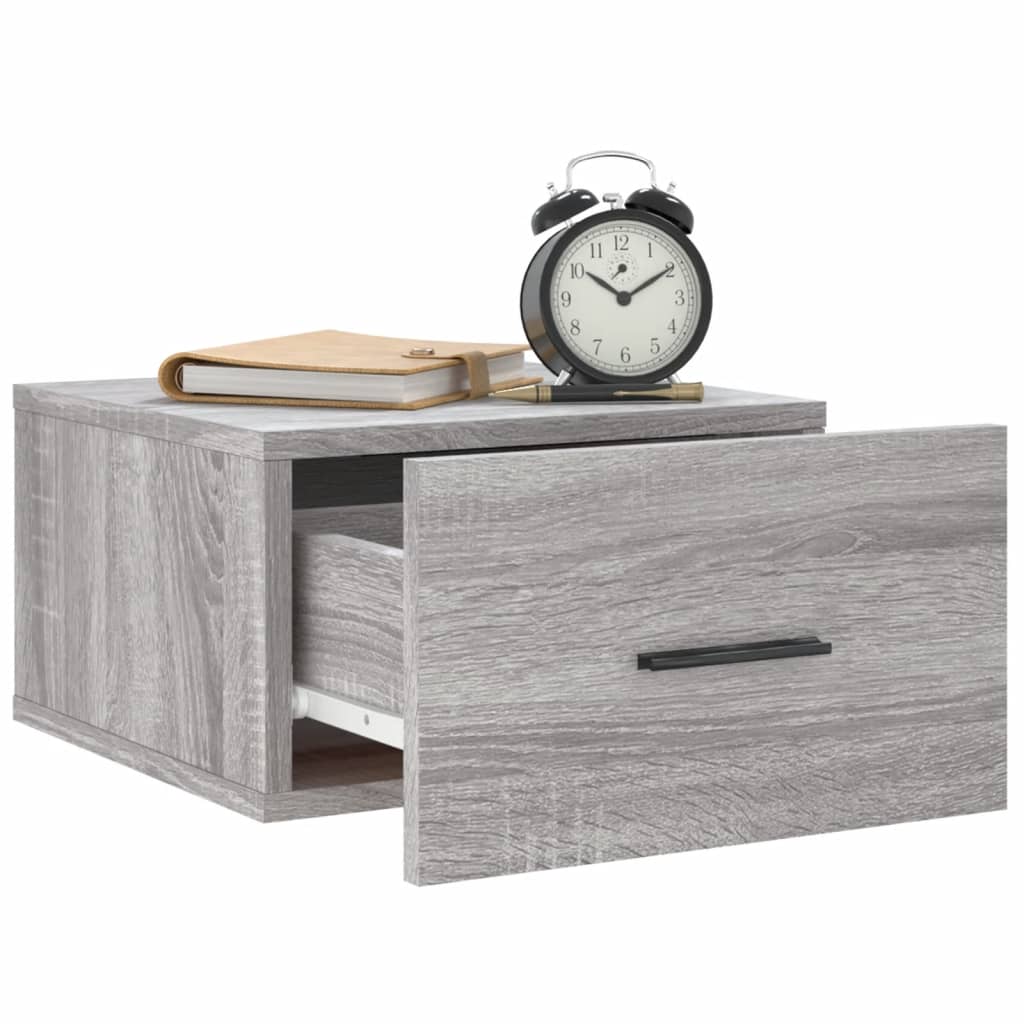 Comodino a Muro Grigio Sonoma 35x35x20 cm - homemem39