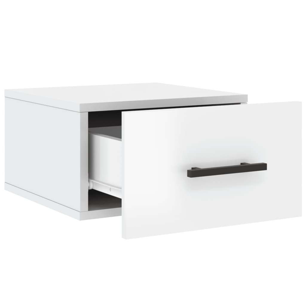 Comodini a Muro 2 pz Bianco Lucido 35x35x20 cm - homemem39