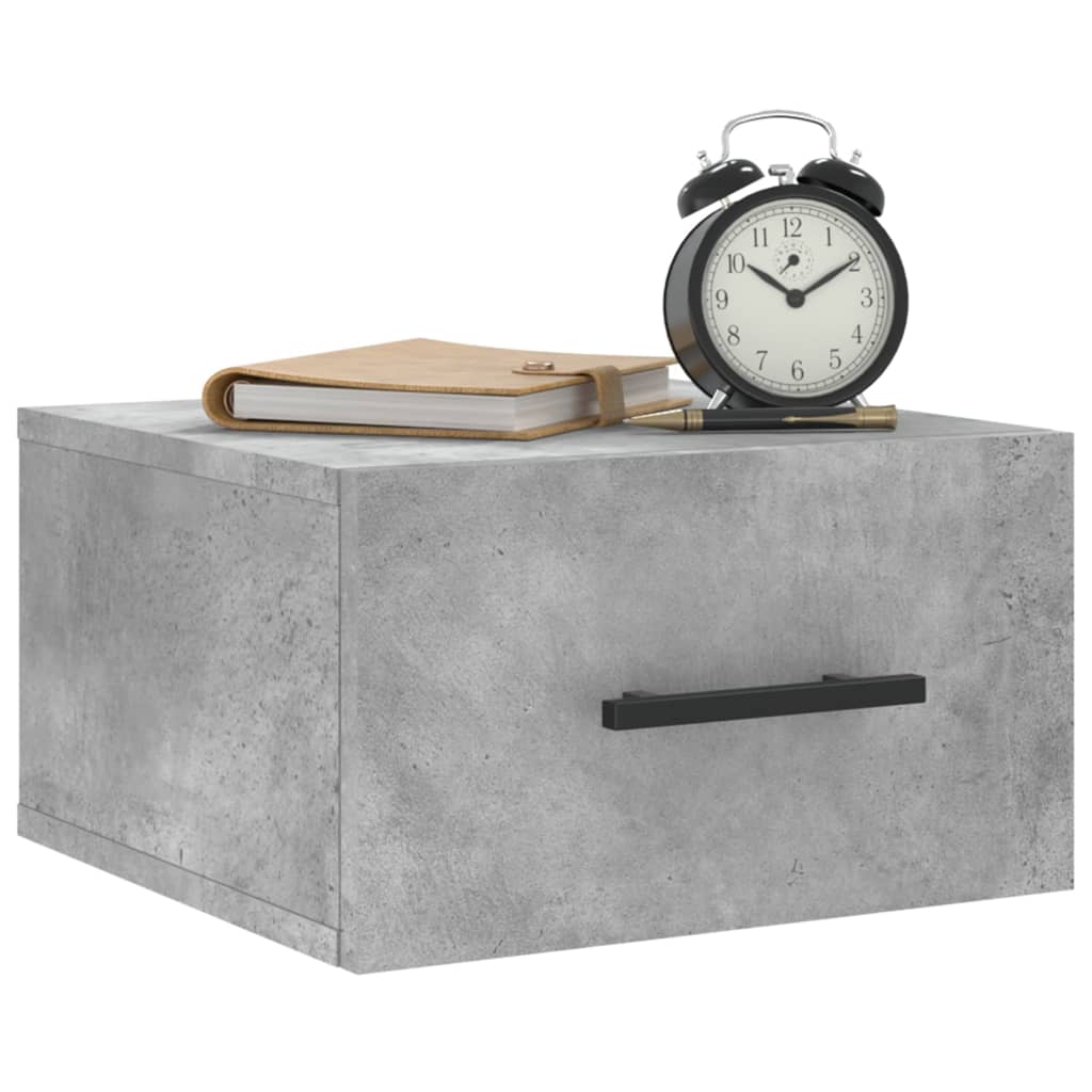 Comodino a Muro Grigio Cemento 35x35x20 cm - homemem39