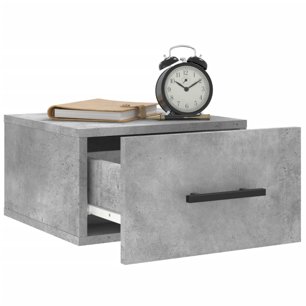 Comodino a Muro Grigio Cemento 35x35x20 cm - homemem39