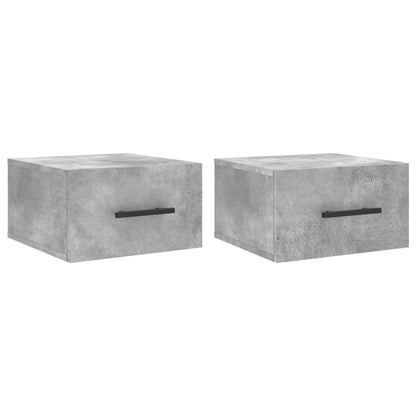 Comodini a Muro 2 pz Grigio Cemento 35x35x20 cm - homemem39