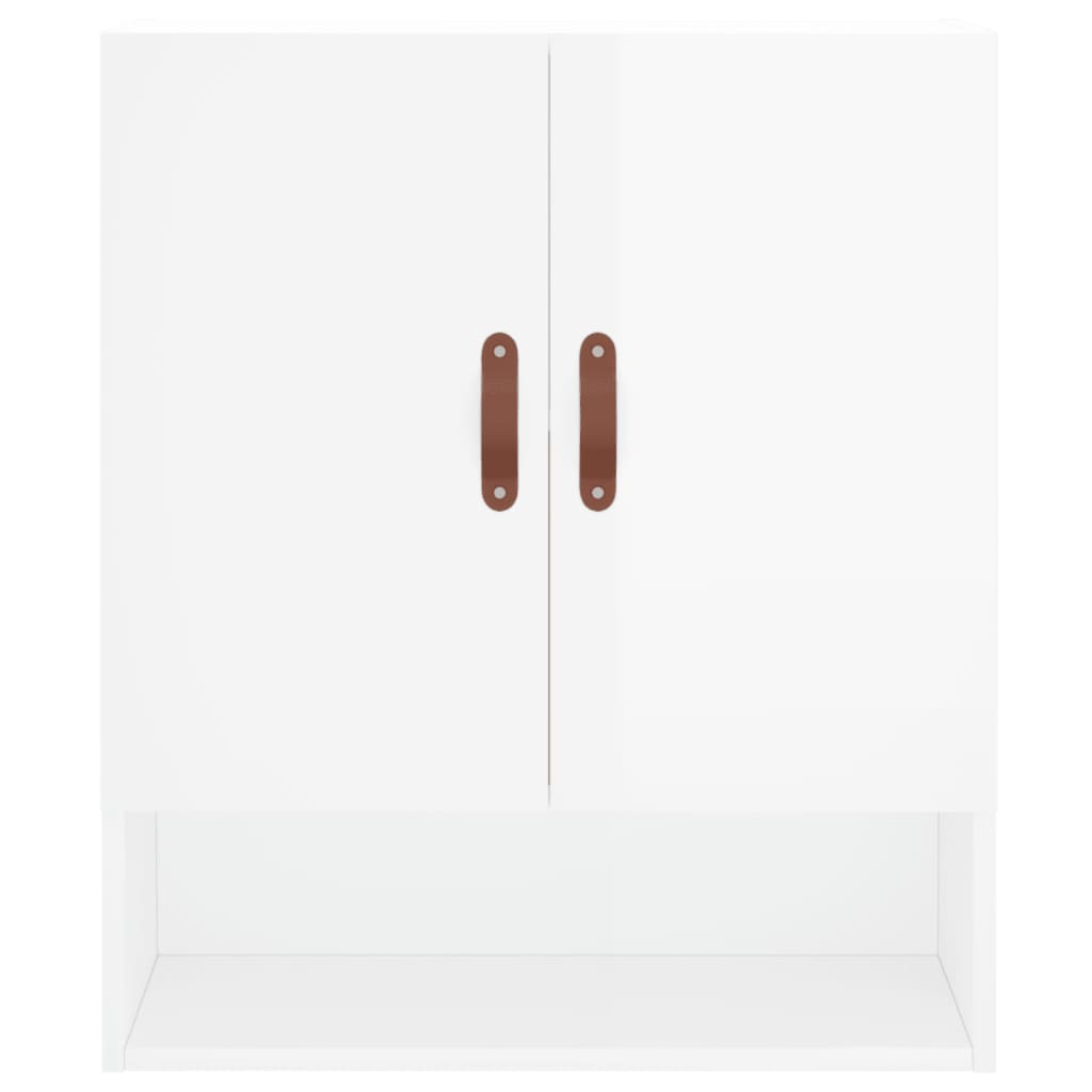 Armadietto a Muro Bianco Lucido 60x31x70 cm Legno Multistrato - homemem39