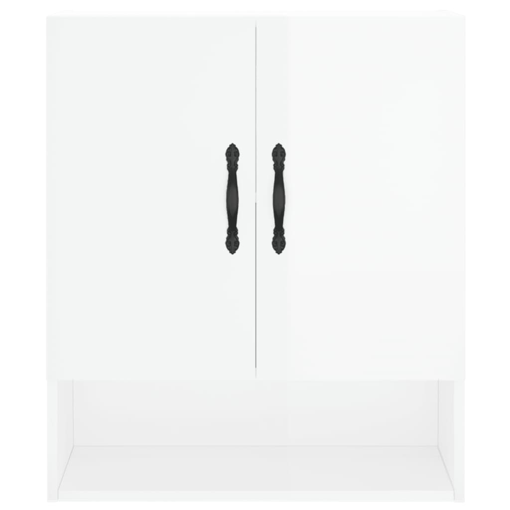 Armadietto a Muro Bianco Lucido 60x31x70 cm Legno Multistrato - homemem39