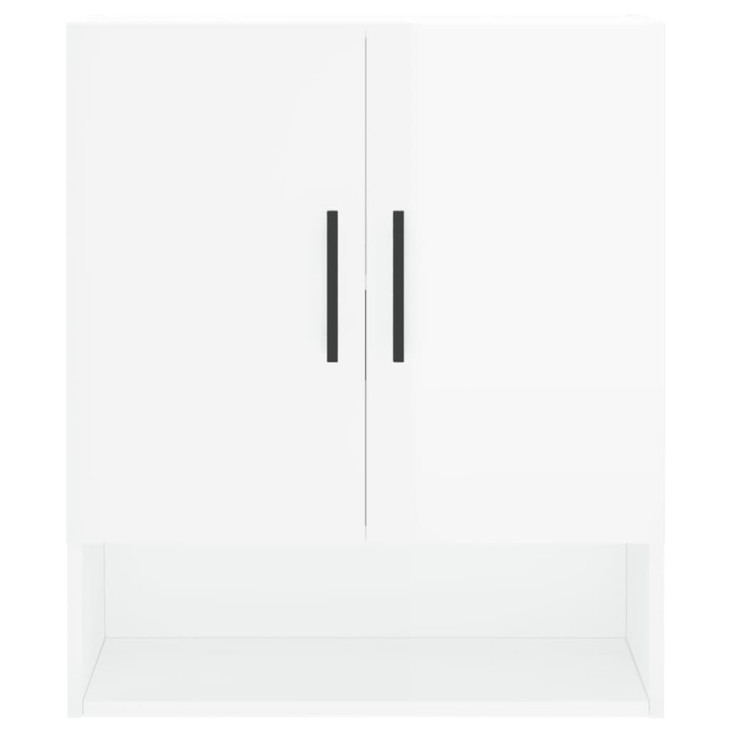 Armadietto a Muro Bianco Lucido 60x31x70 cm Legno Multistrato - homemem39