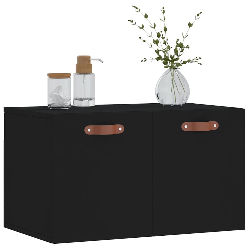 Mobile a Parete Nero 60x36,5x35 cm in Legno Multistrato - homemem39